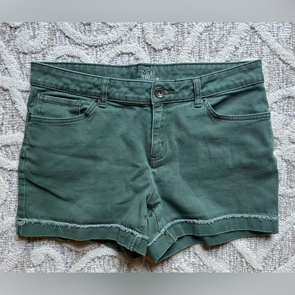 Green Denim Shorts